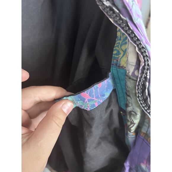 Vintage Patchwork Jacket Medium Mixed Media Boho Chic Tapestry Art Colorful - Picture 6 of 11